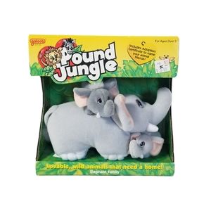 VINTAGE Galoob 1997 Pound Jungle Elephant Family Plush In Box #31170 Nostalgia